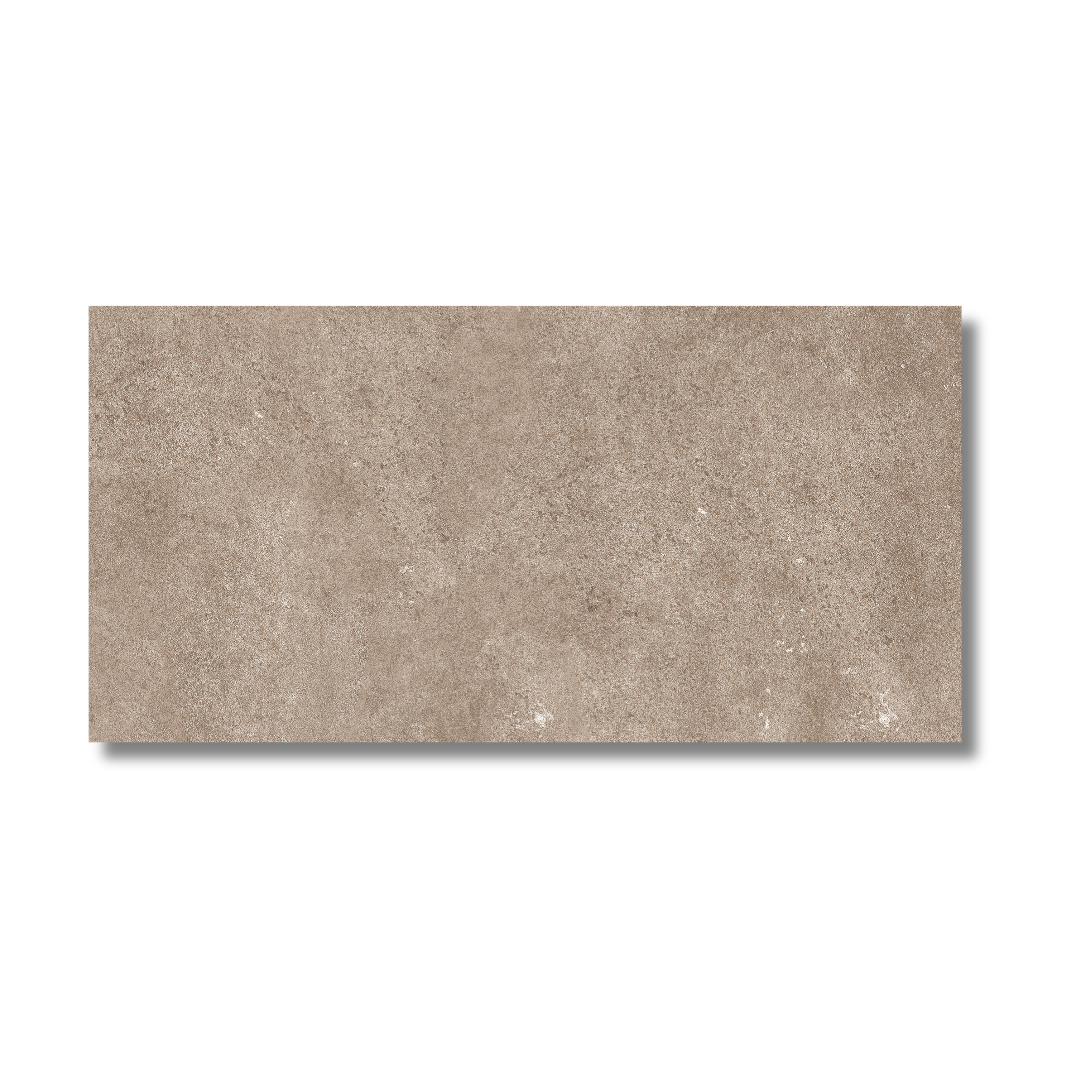 Modern hallway design with grey porcelain wall and floor tiles