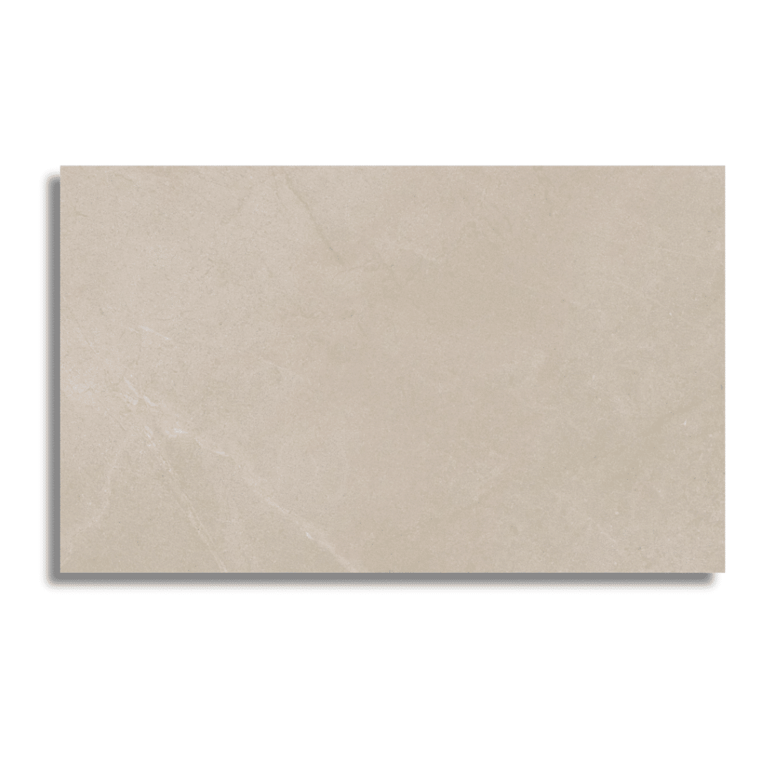 Cream ceramic matt tile with soft stone appearance