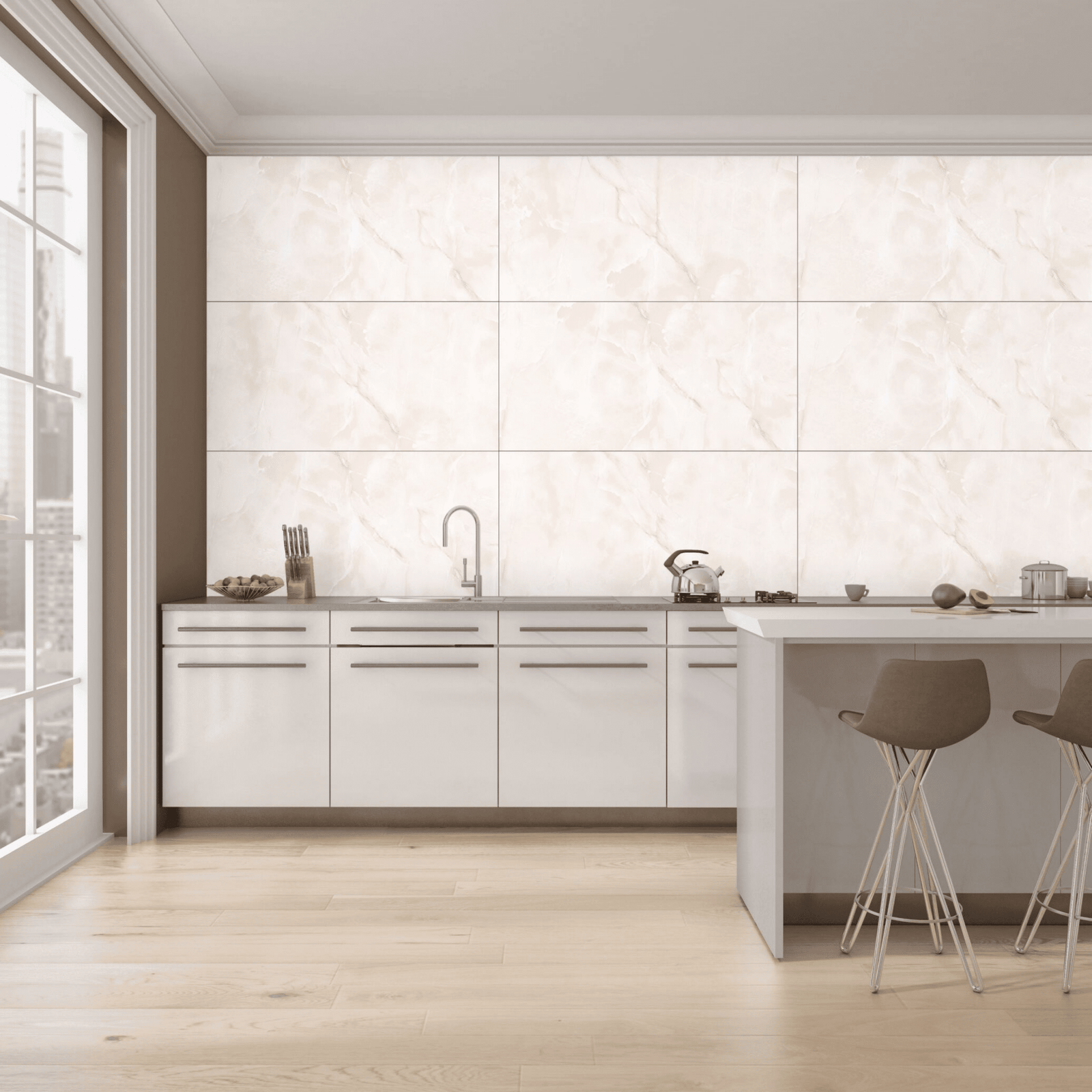 Onyx effect porcelain matt flooring