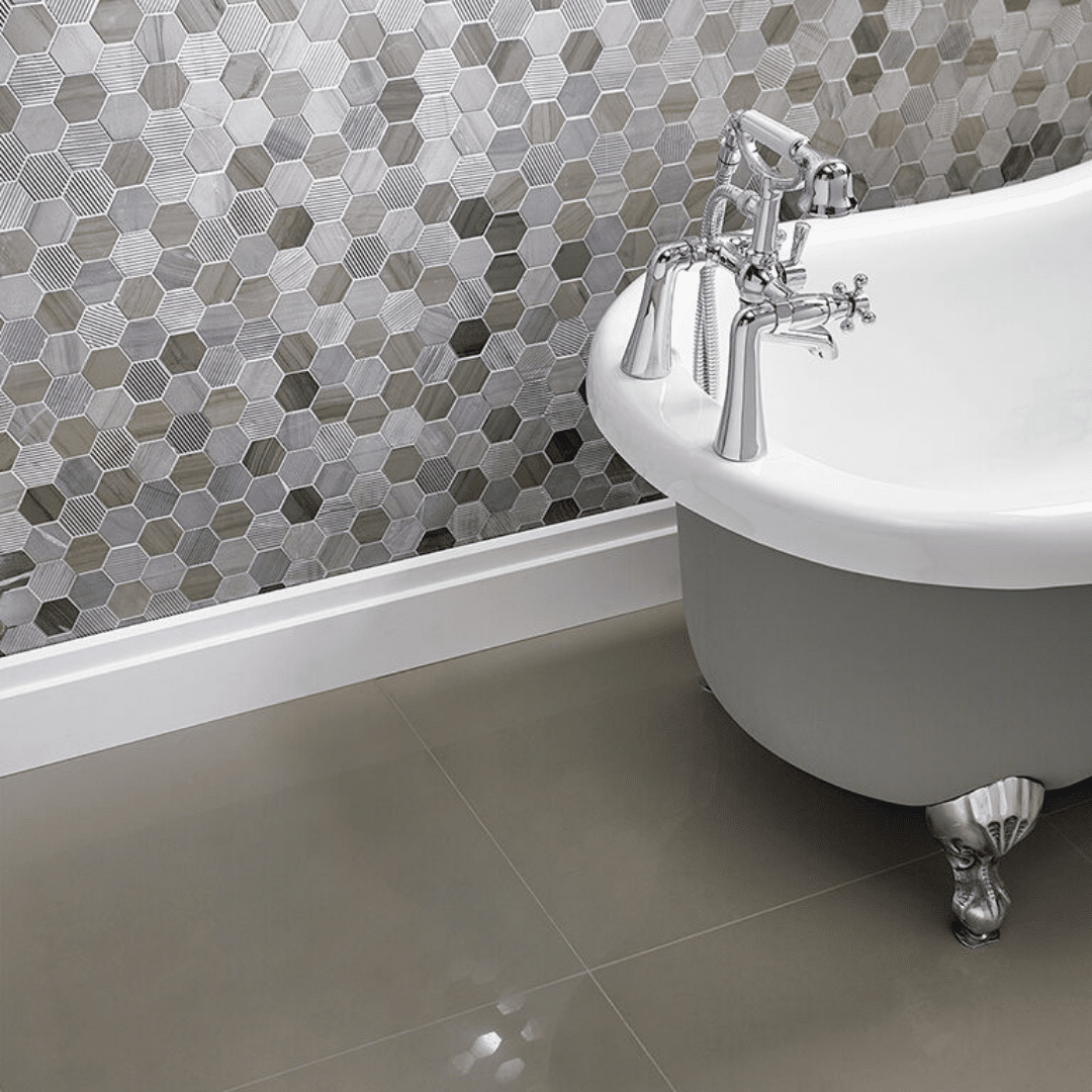 Coffee Stone hexagon brown mixed finish marble wall floor tile