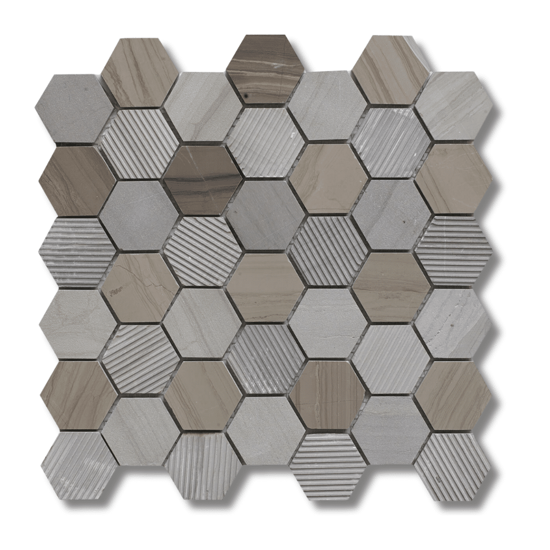 Brown marble hexagon mosaic tile for kitchen and bathroom
