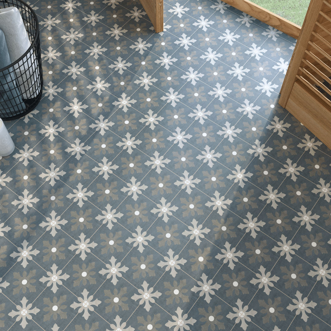 Decorative gray porcelain tiles