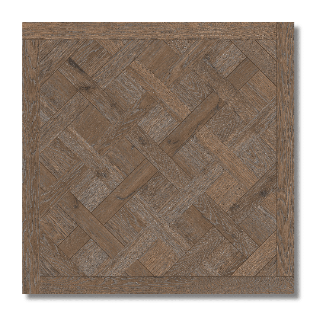 Chester Wengue polished brown porcelain wood effect floor tiles