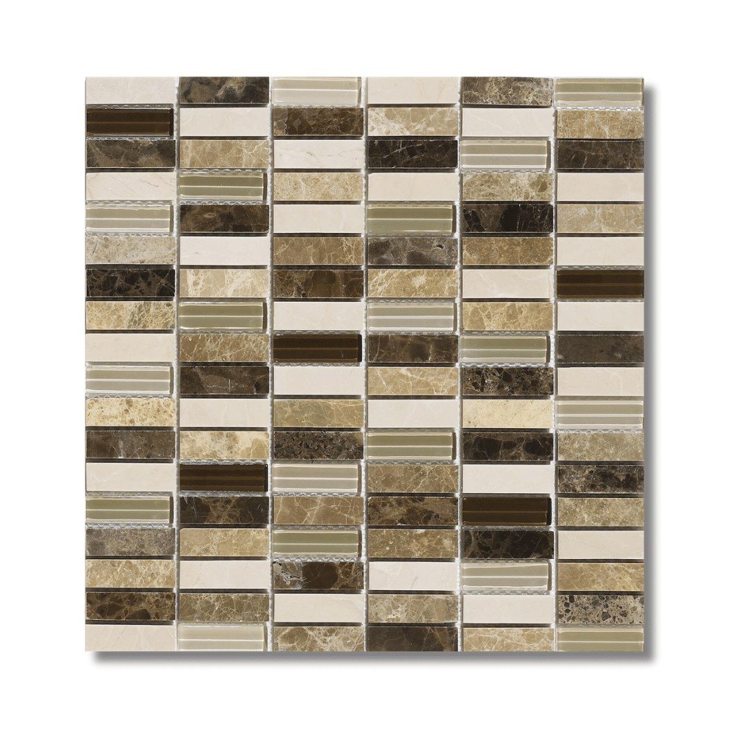 Emperador Cream glass stone mosaic tile for kitchen walls