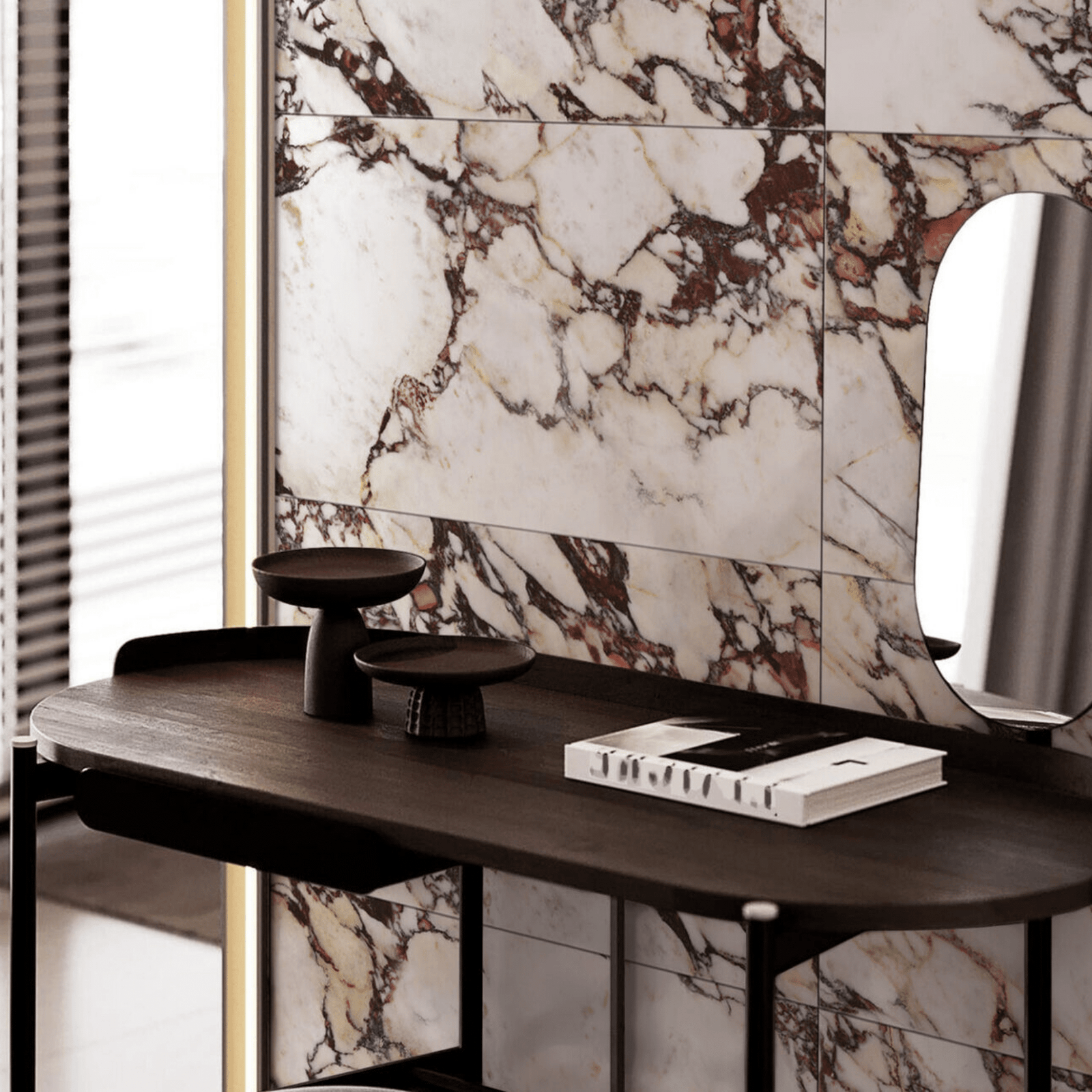 Luxury Energy Calacatta Viola matt finish tiles design