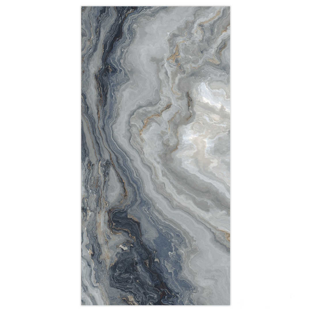 Porcelain tile with Persian blue onyx design and a polished finish. 600x1200 Polished Onyx Effect Porcelain Tile - Main