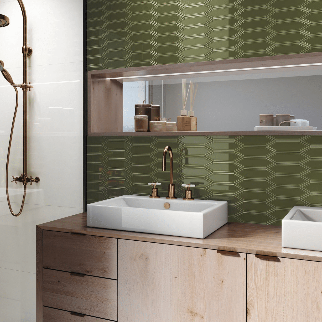 Glossy ceramic blue tiles