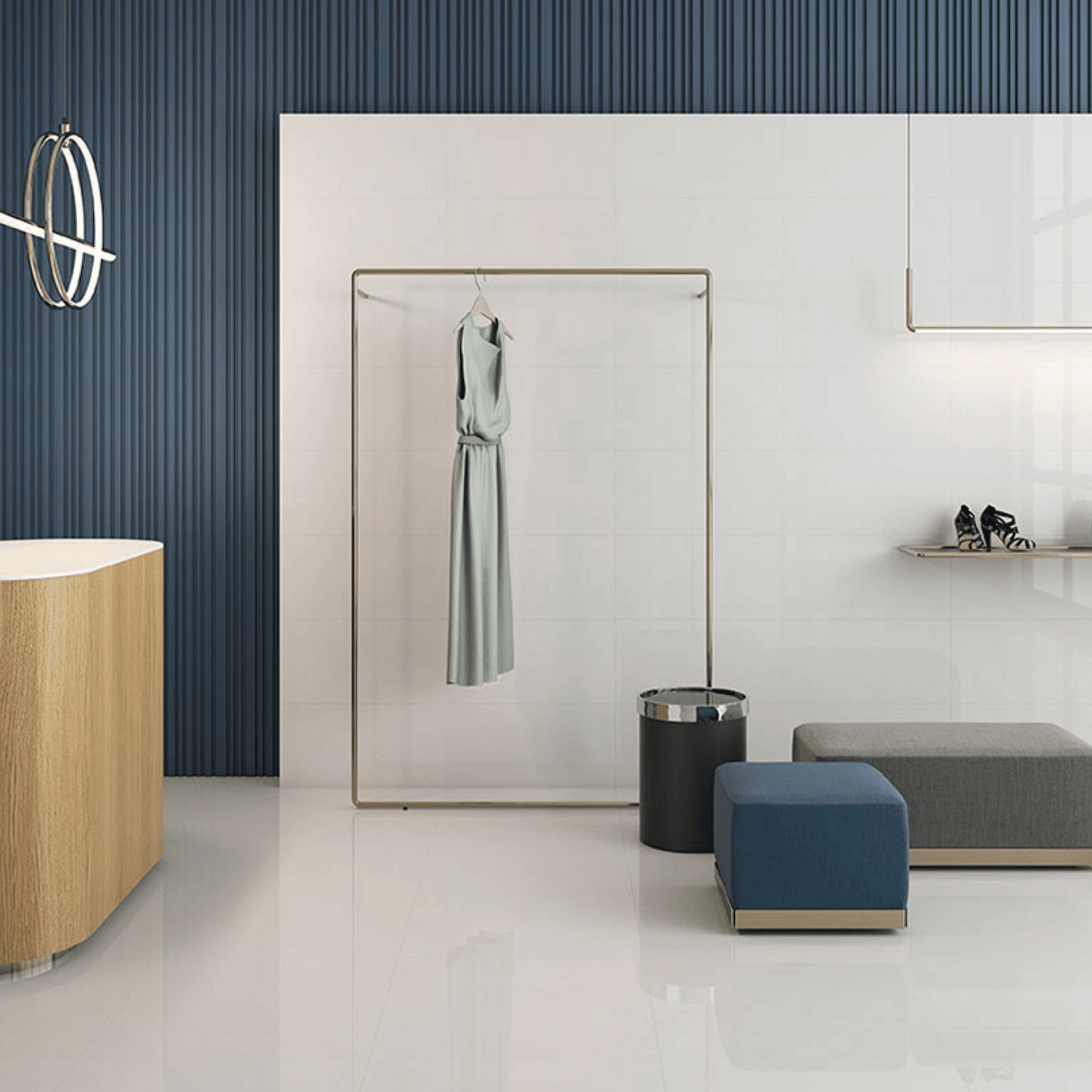 Glacier White floor tile high gloss