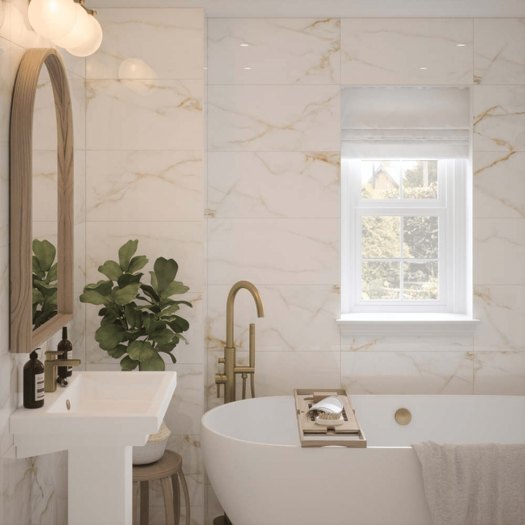 Elegant Goldman Gloss ceramic white wall tiles