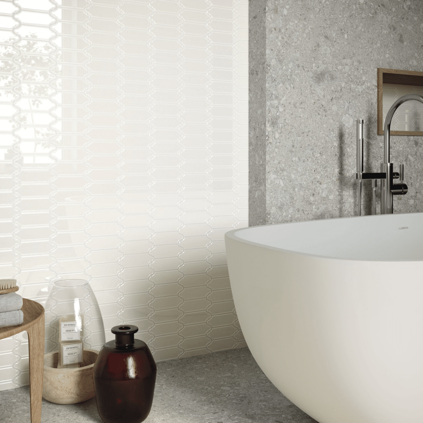 Glossy metallic gold tiles