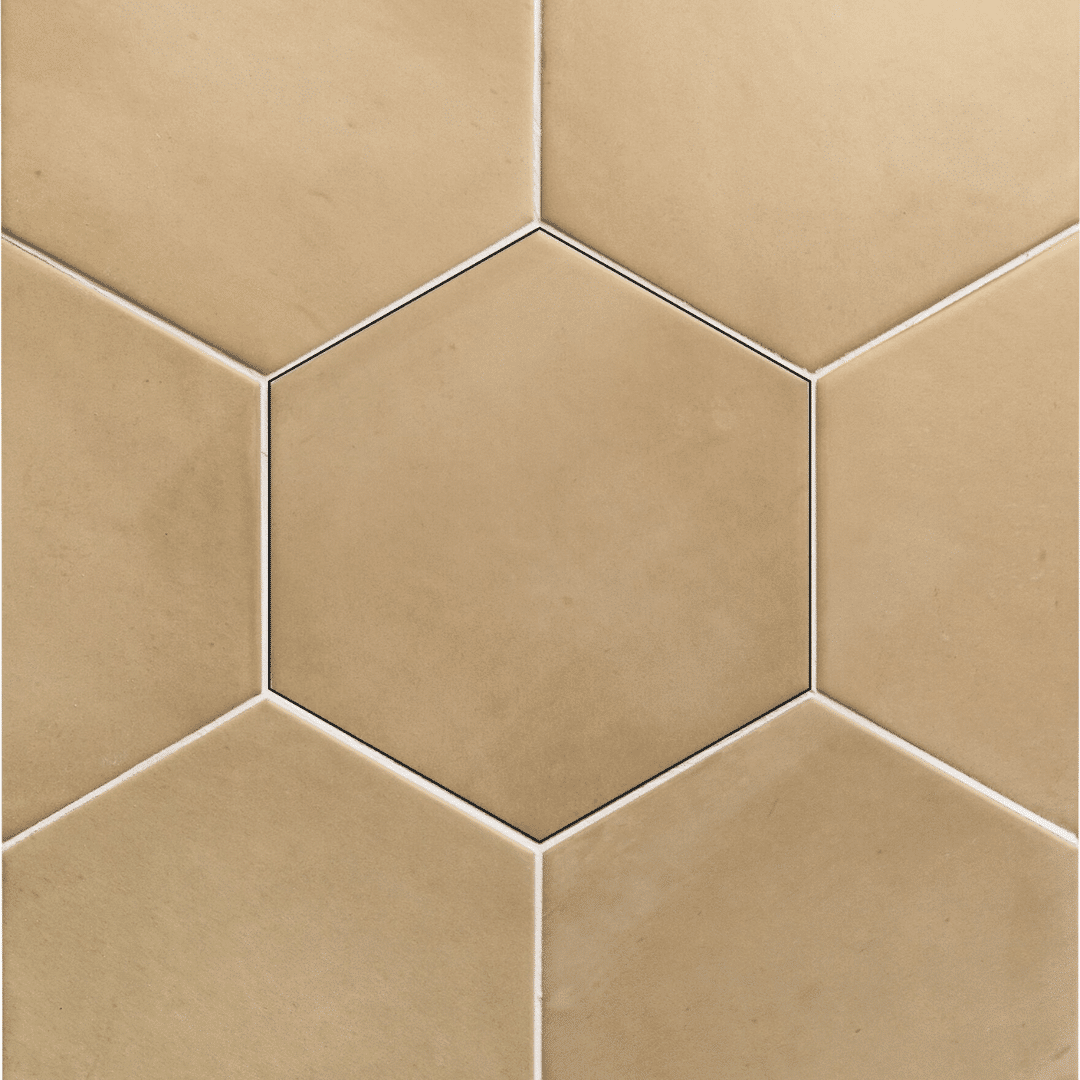 Hexagon beige ceramic wall tiles