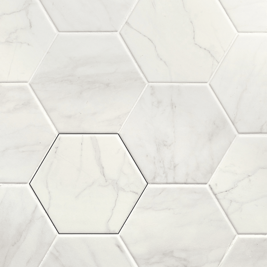 Elegant Veyrona Hexagon White porcelain decorative tiles