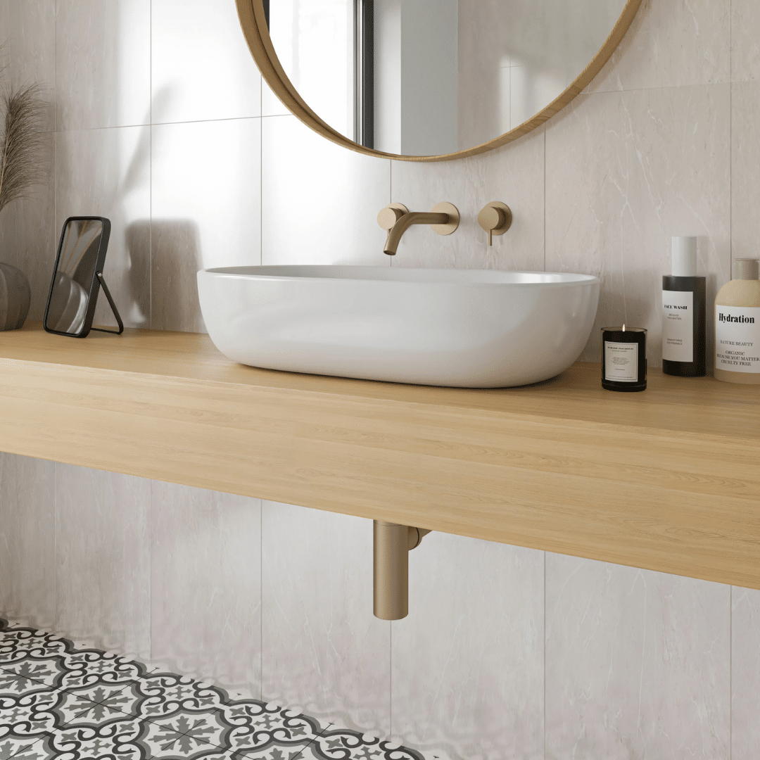 Imperial Warm White ceramic matt marble wall tile design