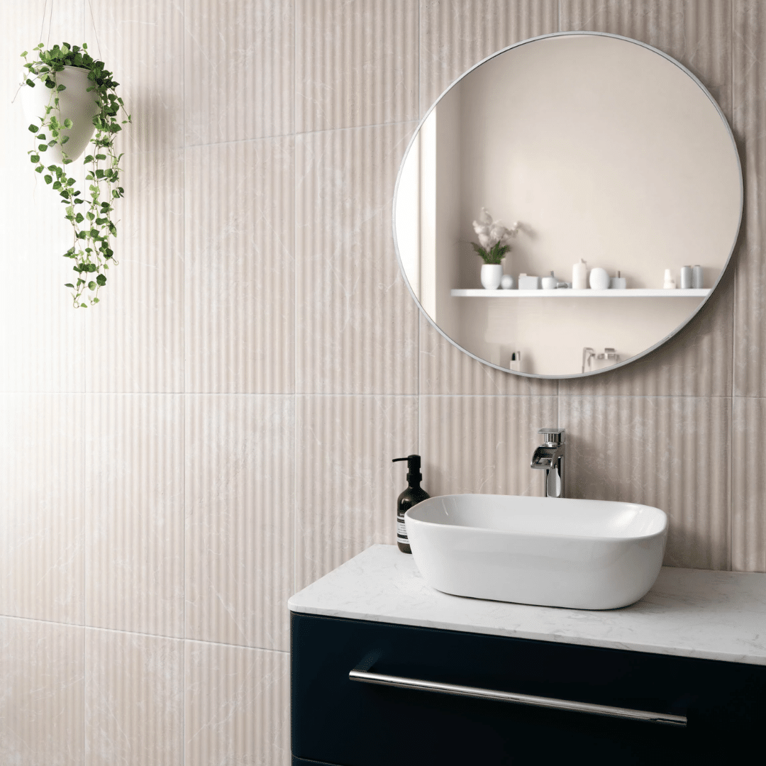 Imperial Warm White matt ceramic marble wall tiles interior design