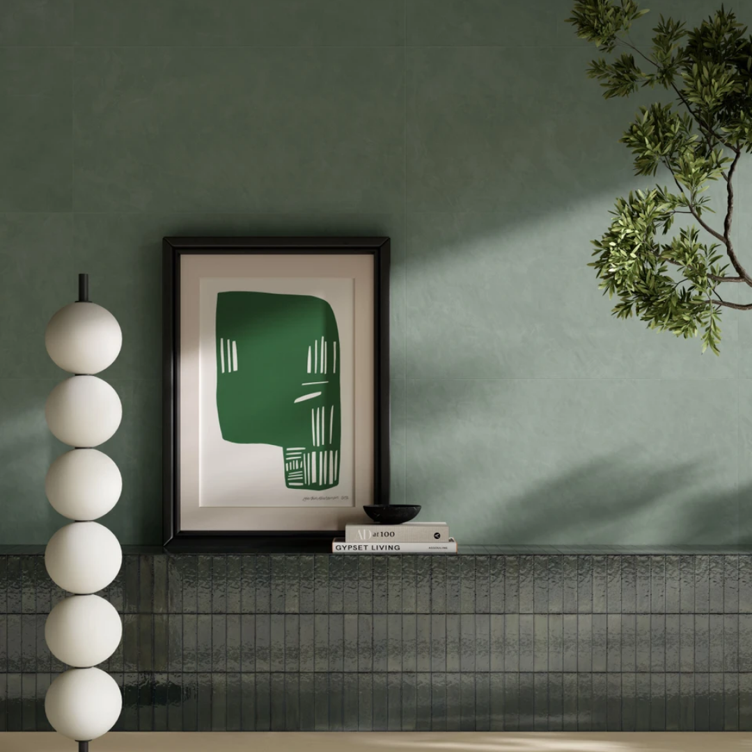 Porcelain resin effect tiles for contemporary wall floor design