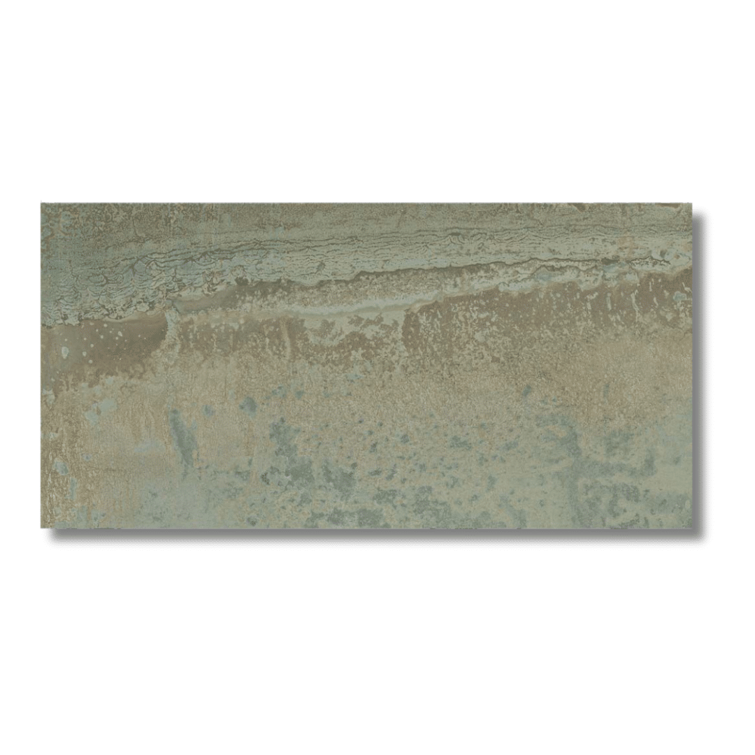 Stylish green metallic porcelain tile for modern interiors