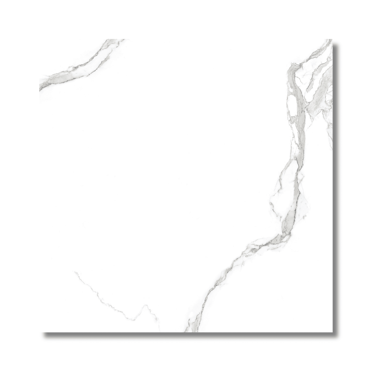 Elegant glossy white porcelain tile closeup