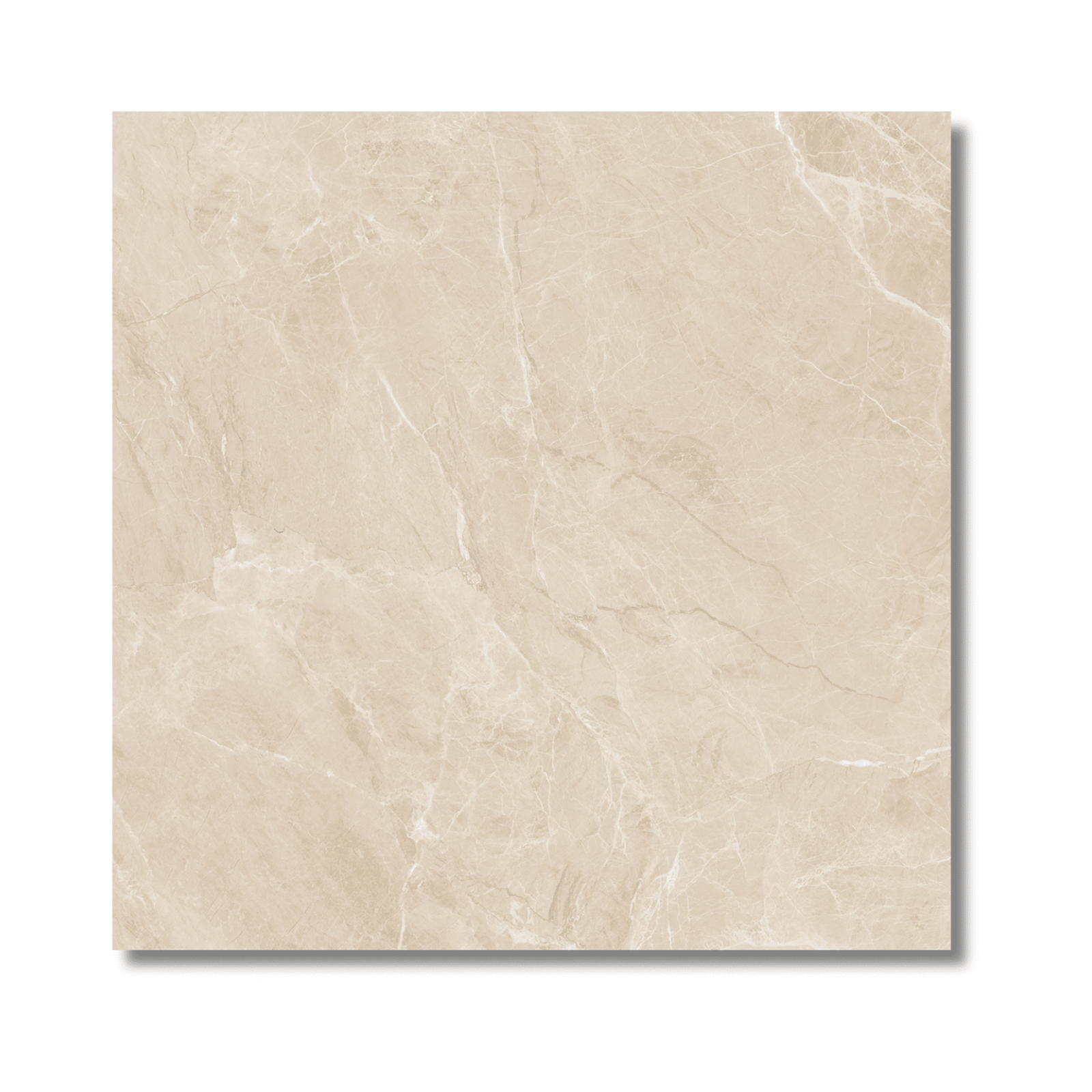 Polished beige porcelain tile closeup