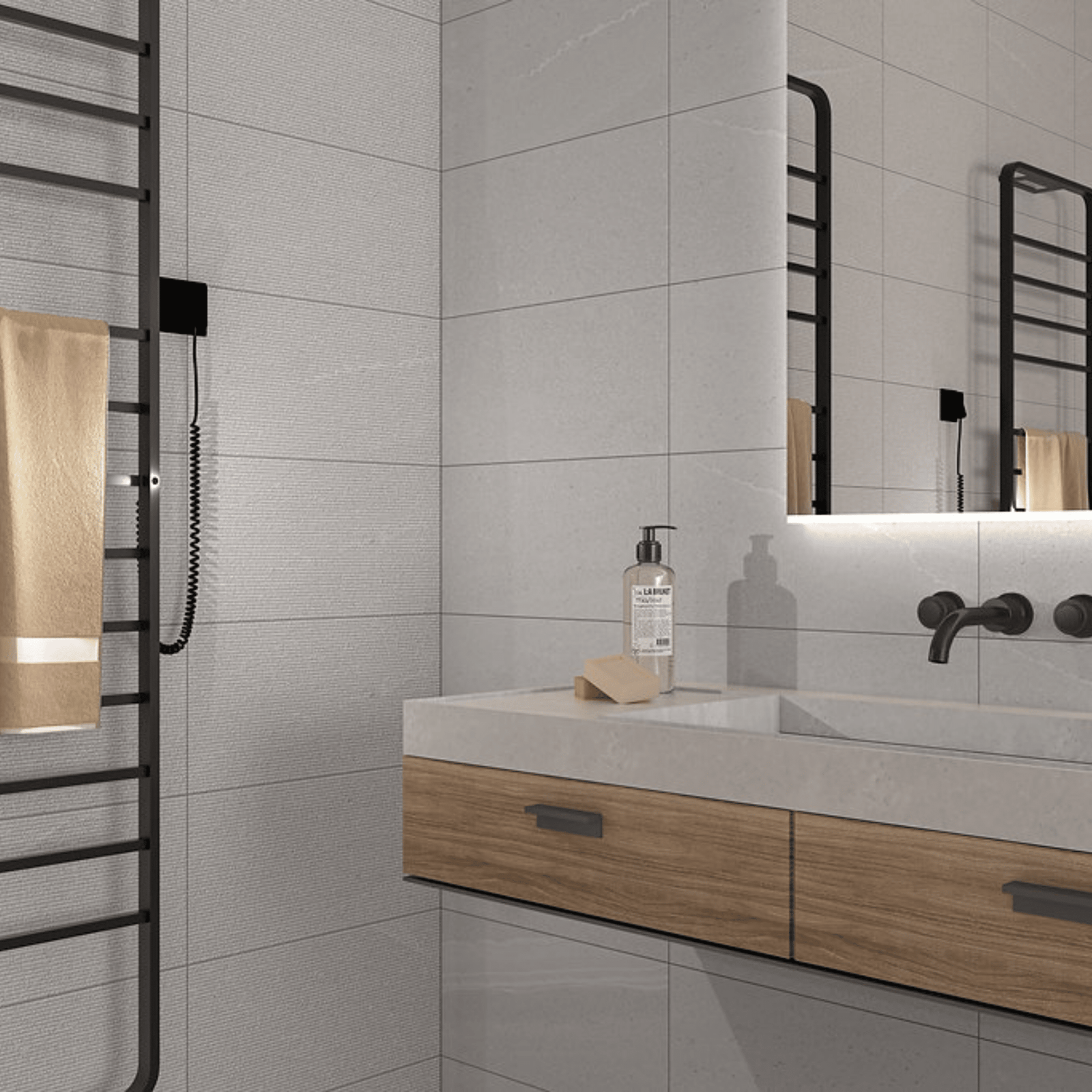 Ceramic light grey wall tile