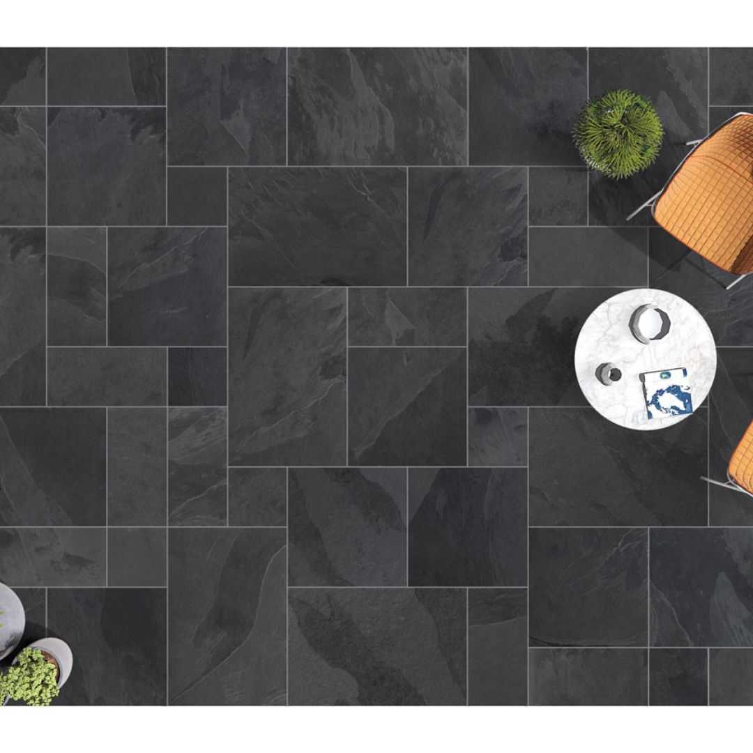Lucid Black 600X600 Outdoor Tile - All