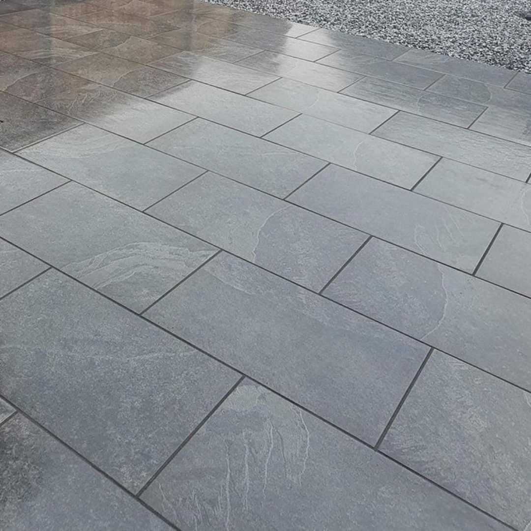 Lucid Black 600X600 Outdoor Tile - Real
