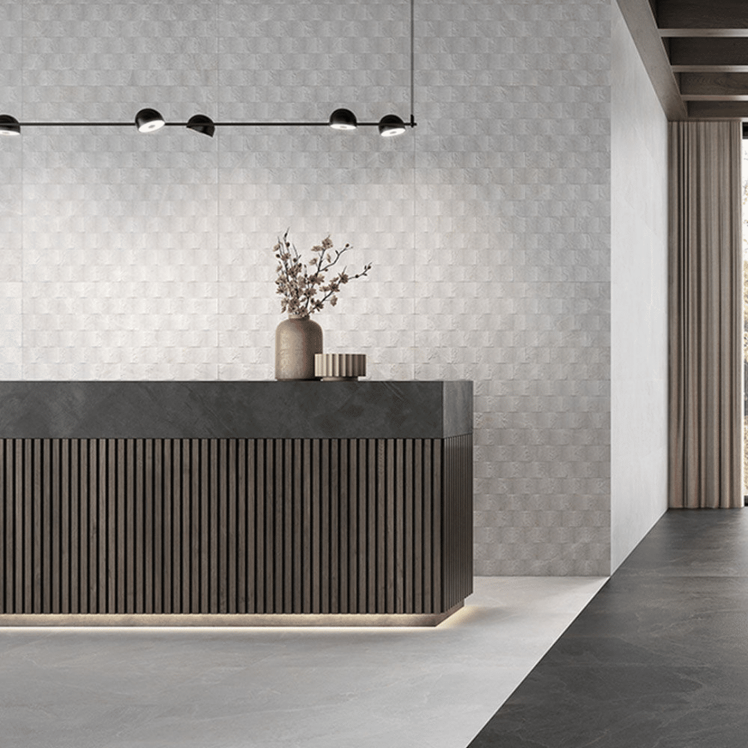 Masaya White matt porcelain stone effect tile for wall floor