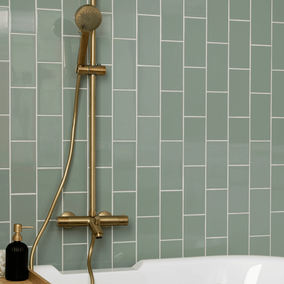 Monocolour Alga Green Flat Matt Square ceramic wall tiles