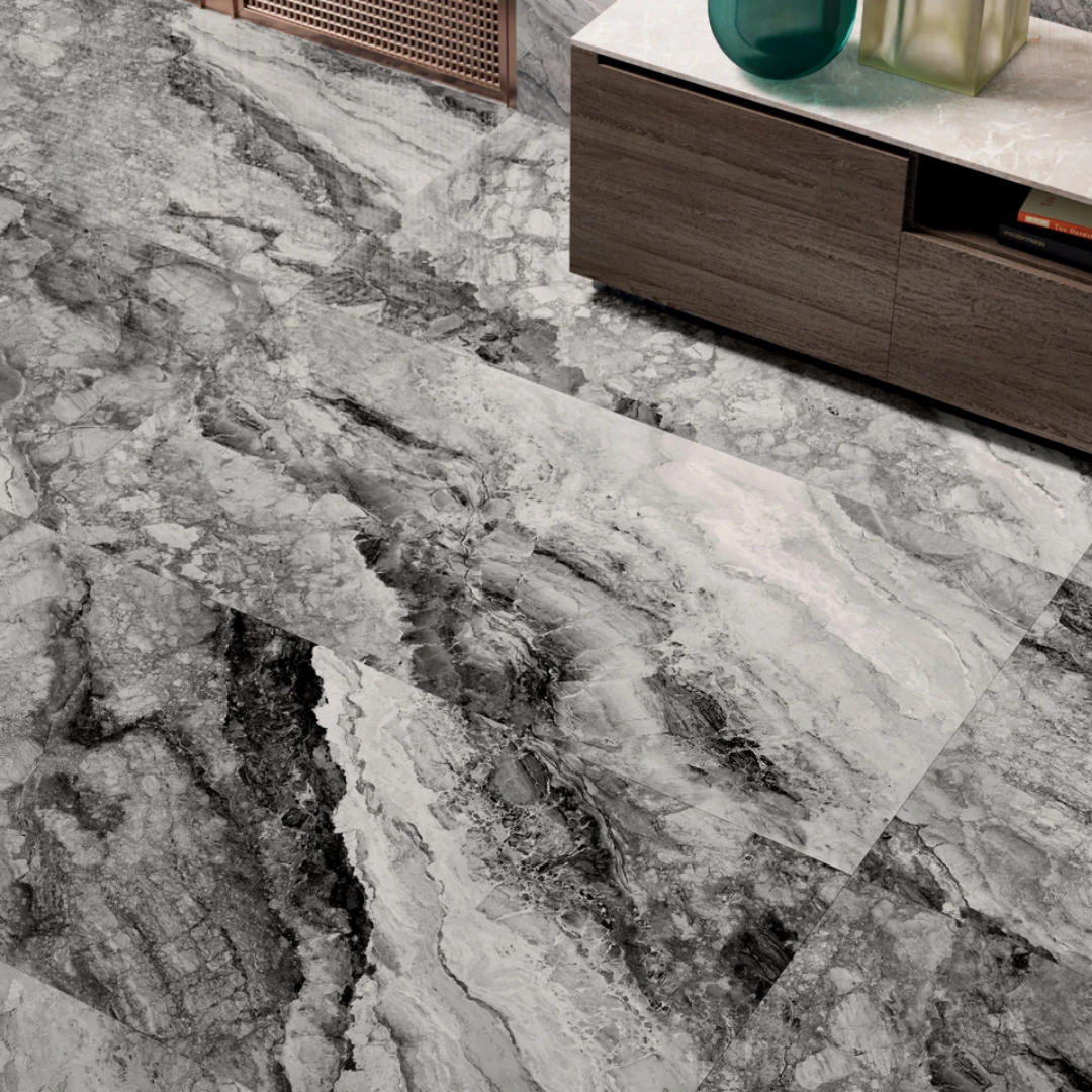 Mystic Dark dark grey marble tile contemporary interior