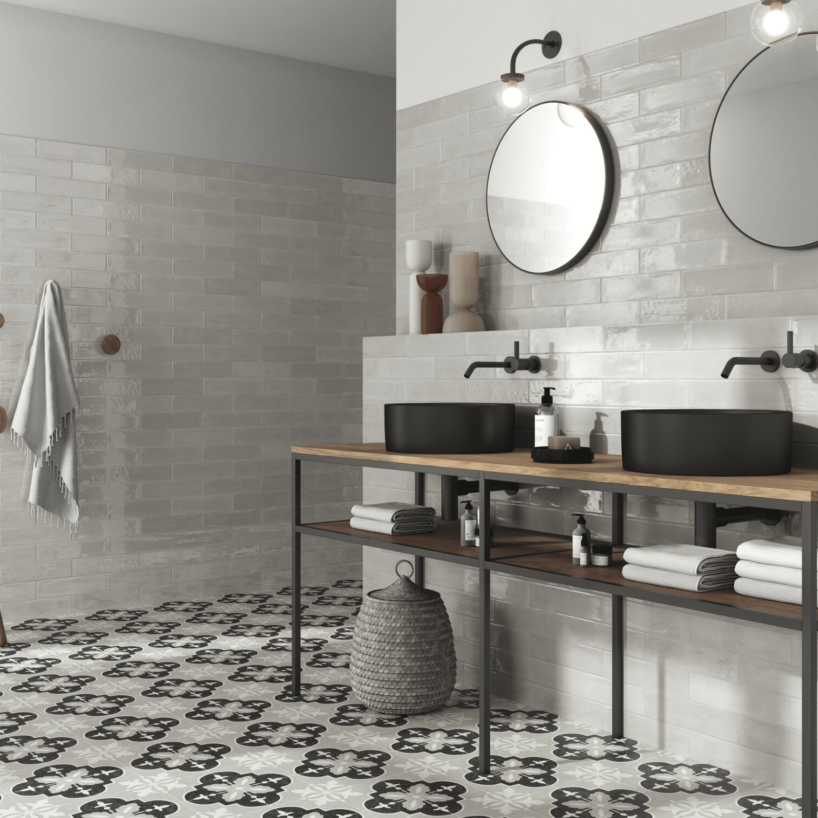 Porcelain Norina Coal tiles
