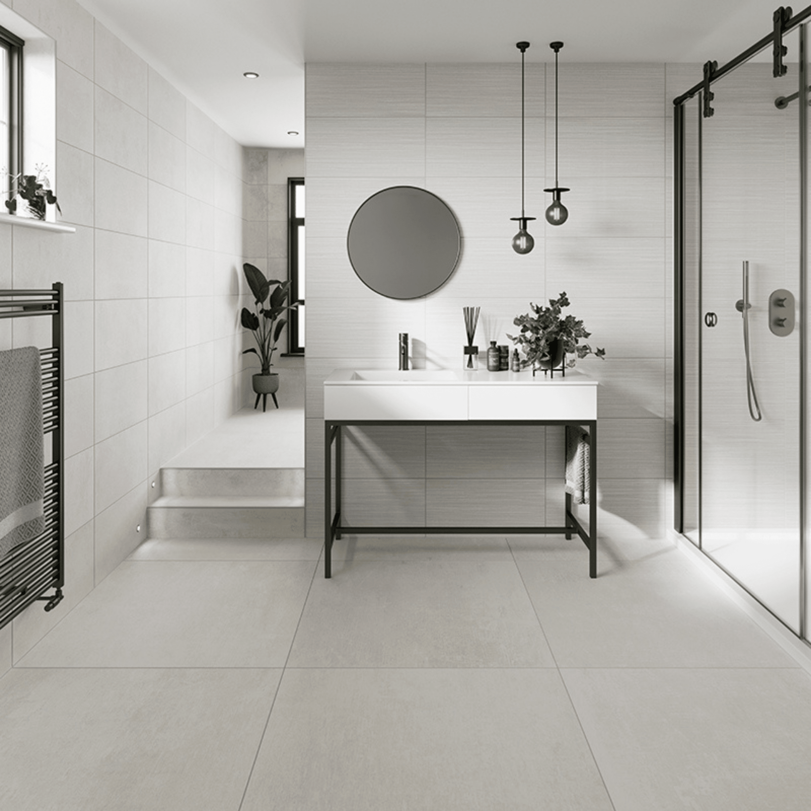 Matt white porcelain wall tile