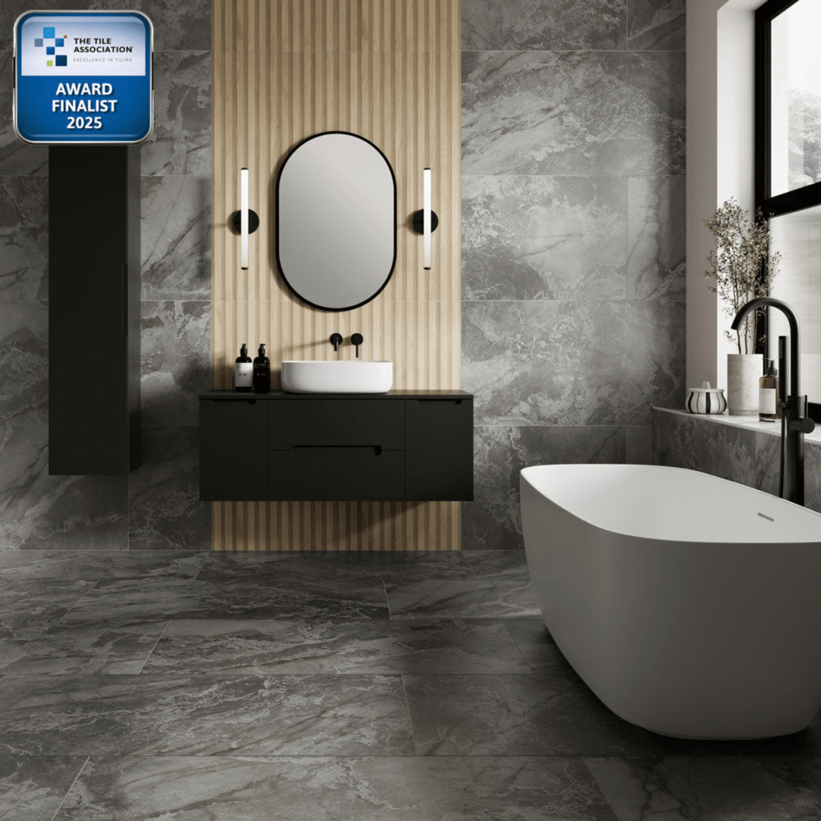 Matt porcelain tile wood look