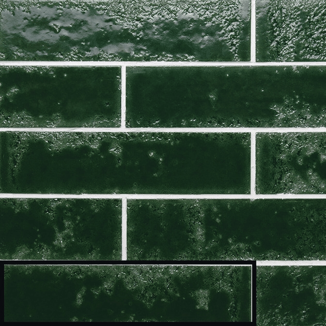 Stylish glossy Basil Green ceramic metro tiles