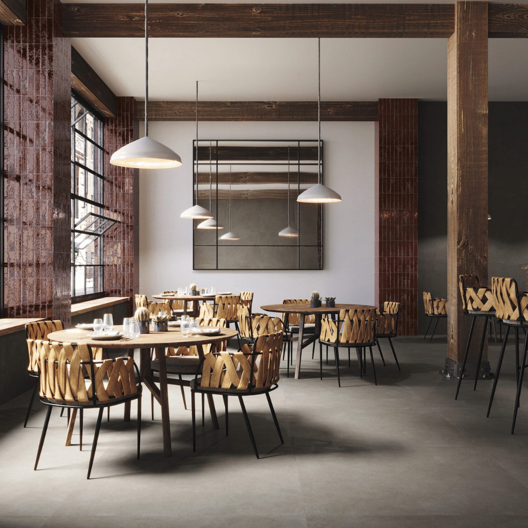 Espresso brown ceramic metro tiles with glossy effect