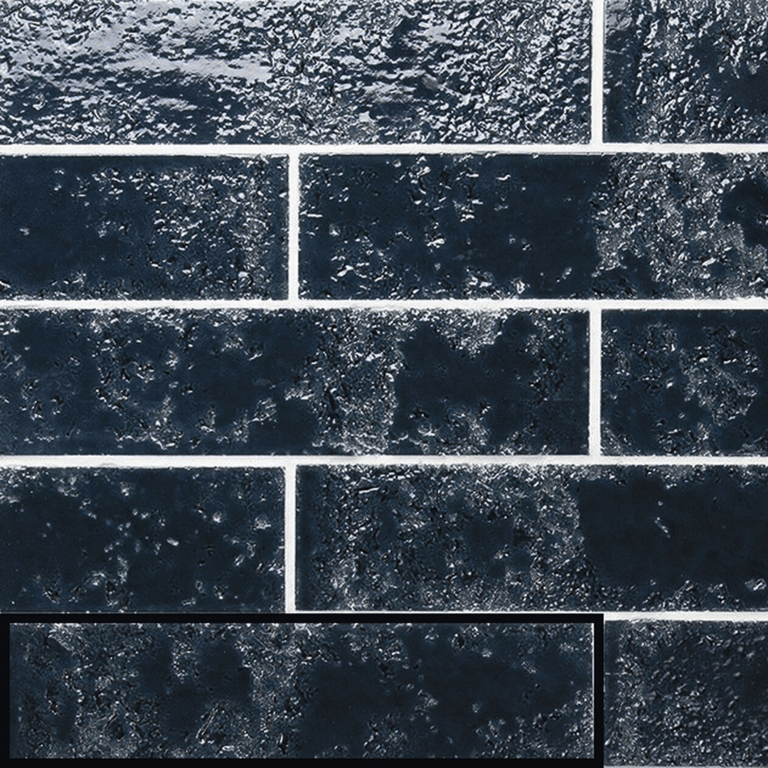 Elegant glossy ceramic Prussian Blue metro tiles