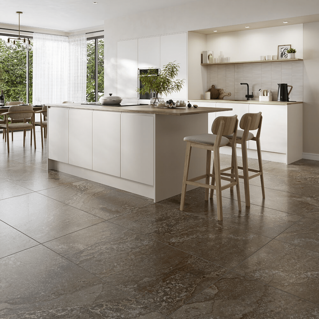 Planet Oxid brown metallic lappato porcelain wall floor tile
