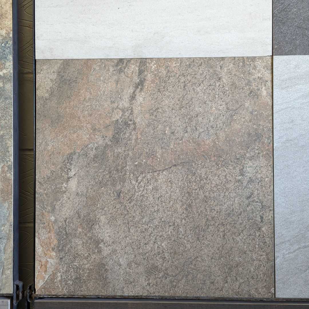 Rocky Bruno Brown 600x600 Rough Matt Outdoor Tile - Real Image 2