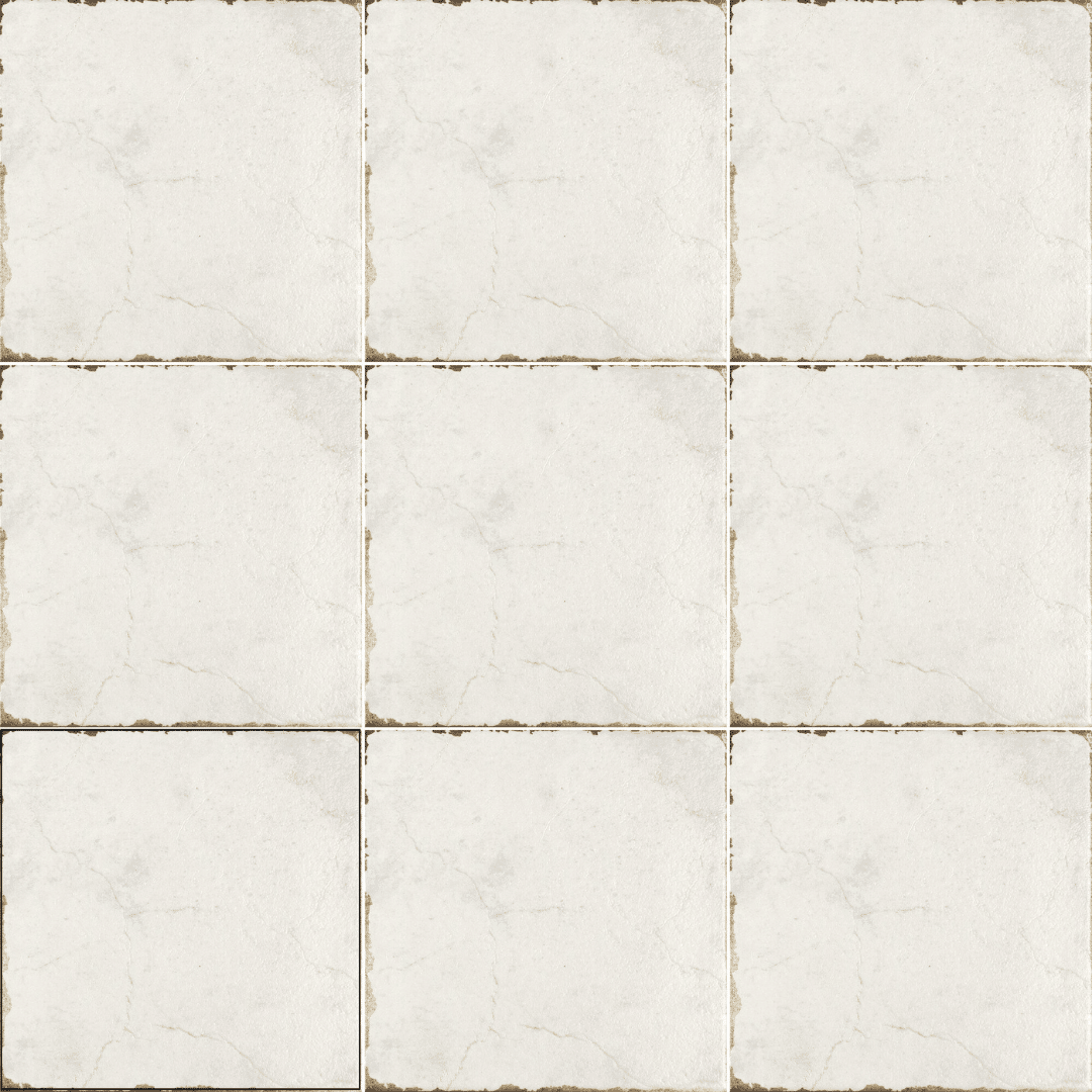 White decorative porcelain floor and wall matt tiles