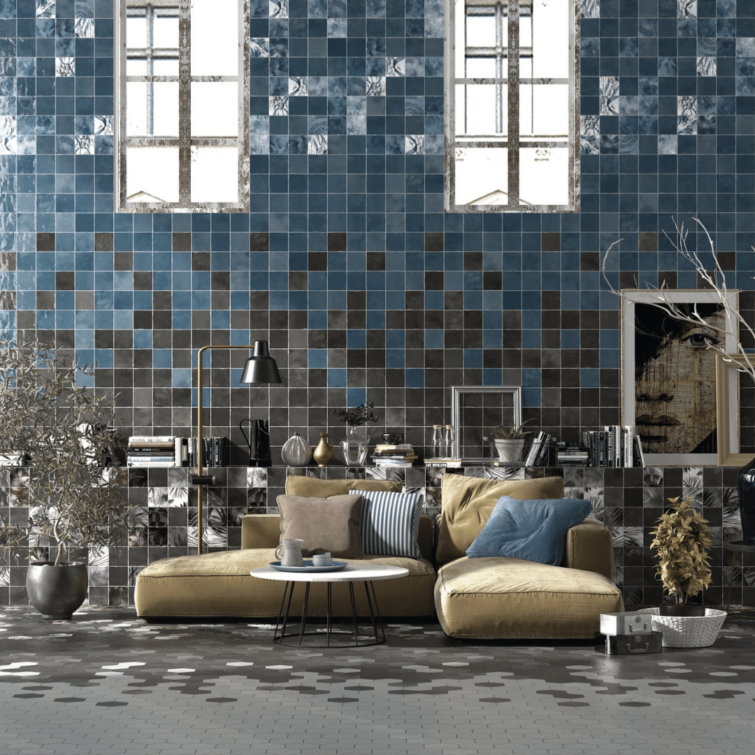 Stylish Suque Grey glossy grey ceramic wall tiles