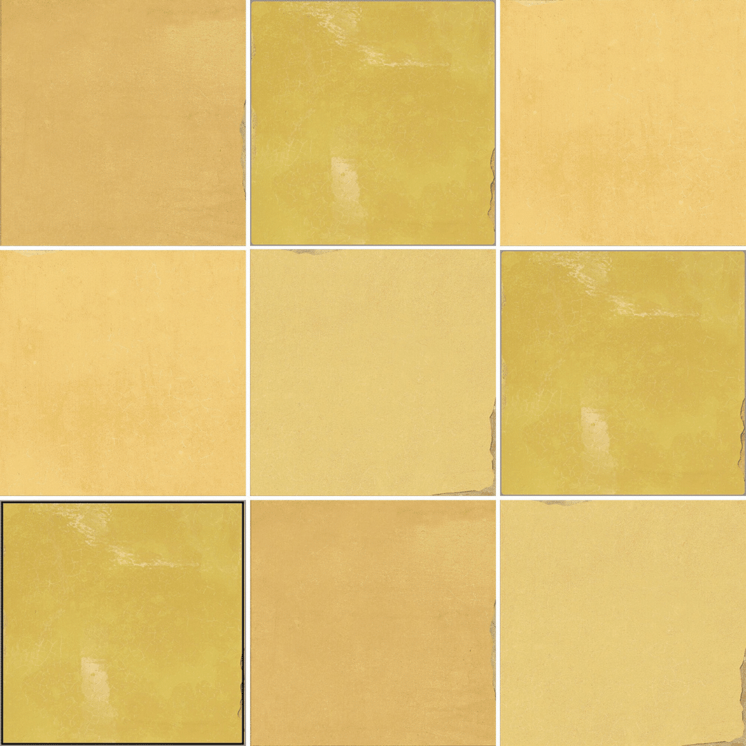Glossy ceramic Suque Ocre decorative yellow wall tiles