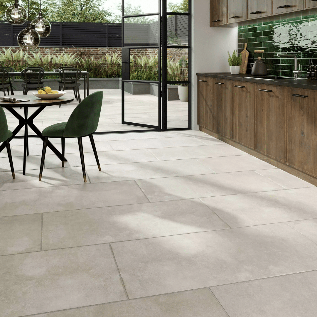 Brown porcelain wood effect tiles featuring soft matt finish