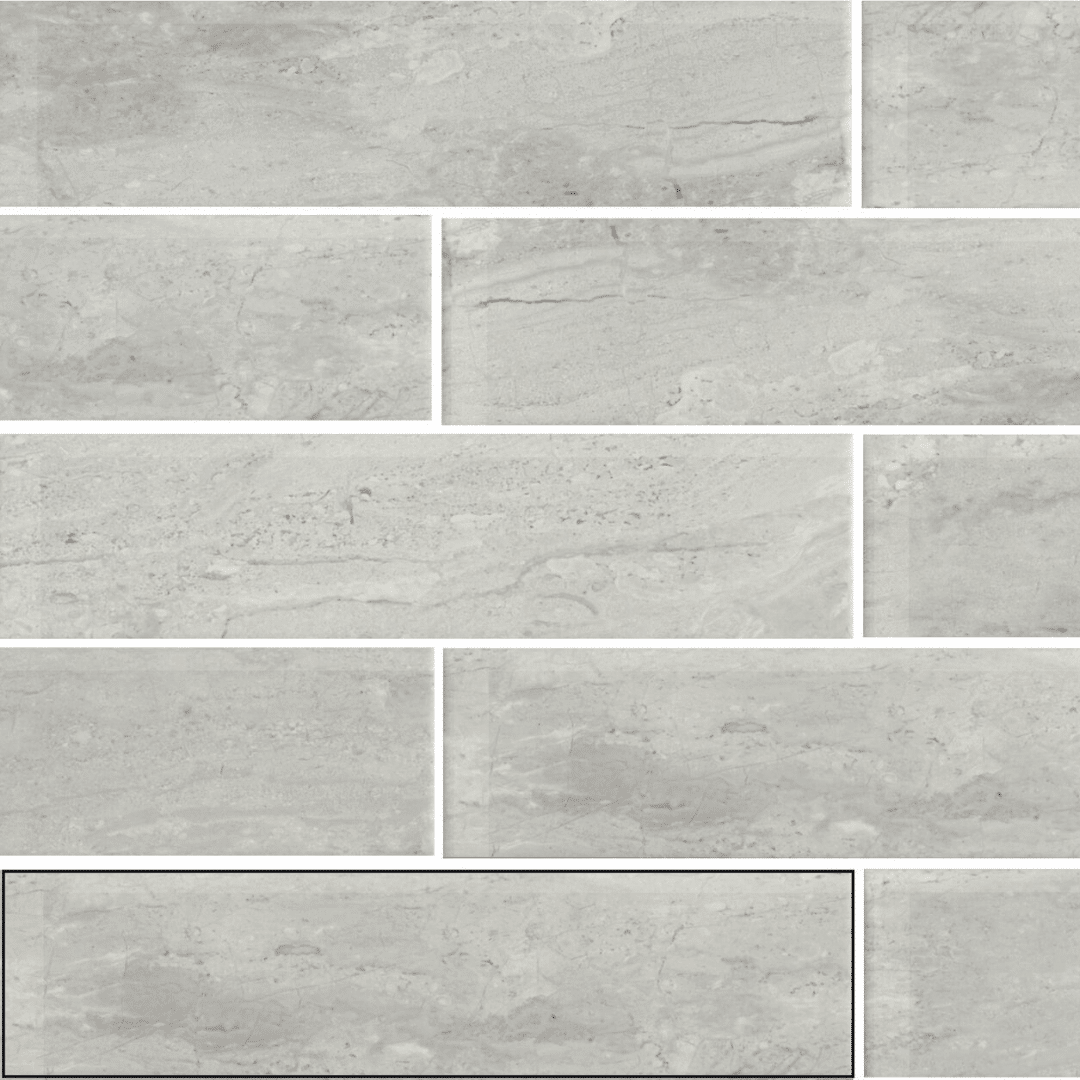 Veyrona Grey decor tiles in matt ceramic finish
