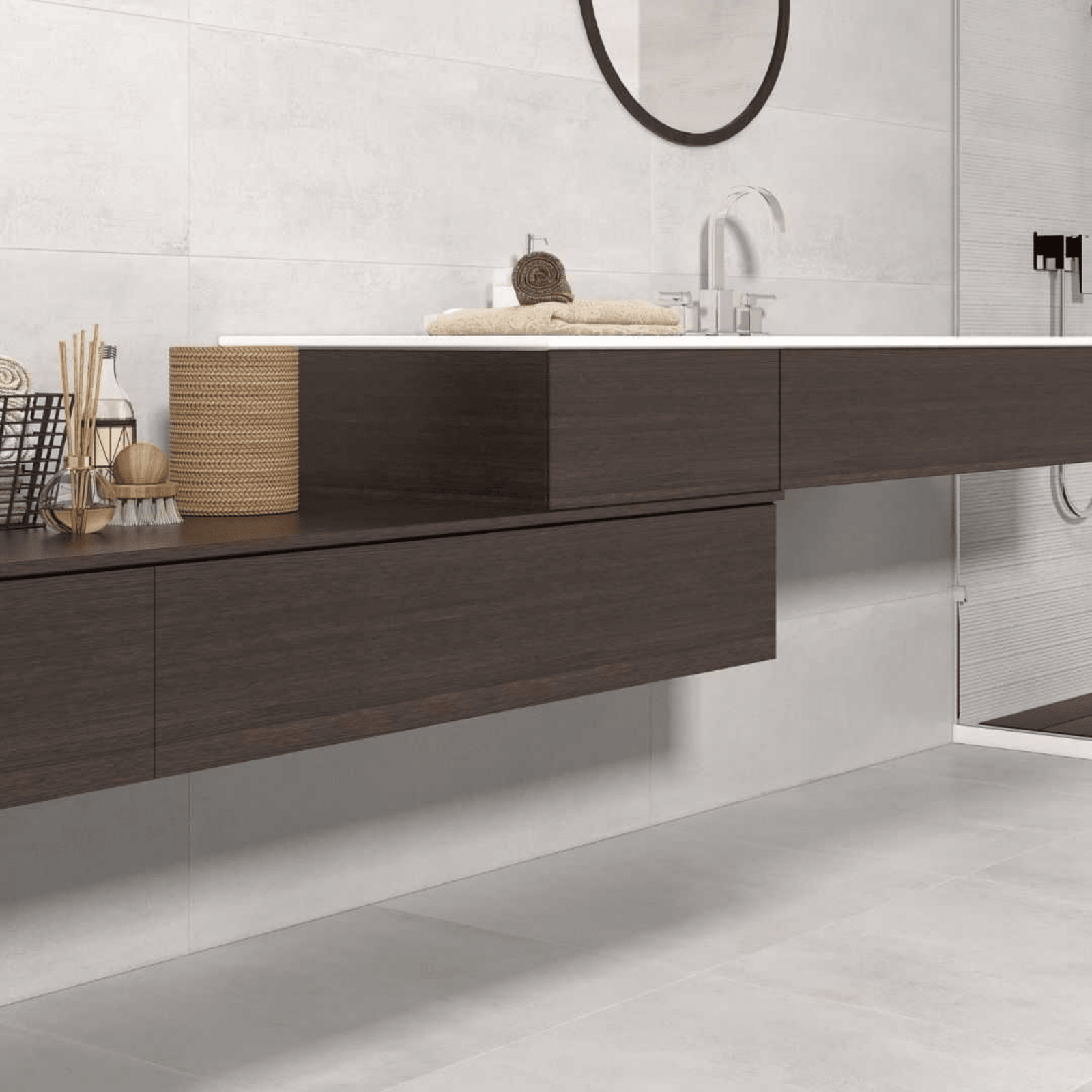 Grey ceramic wall tile matt finish