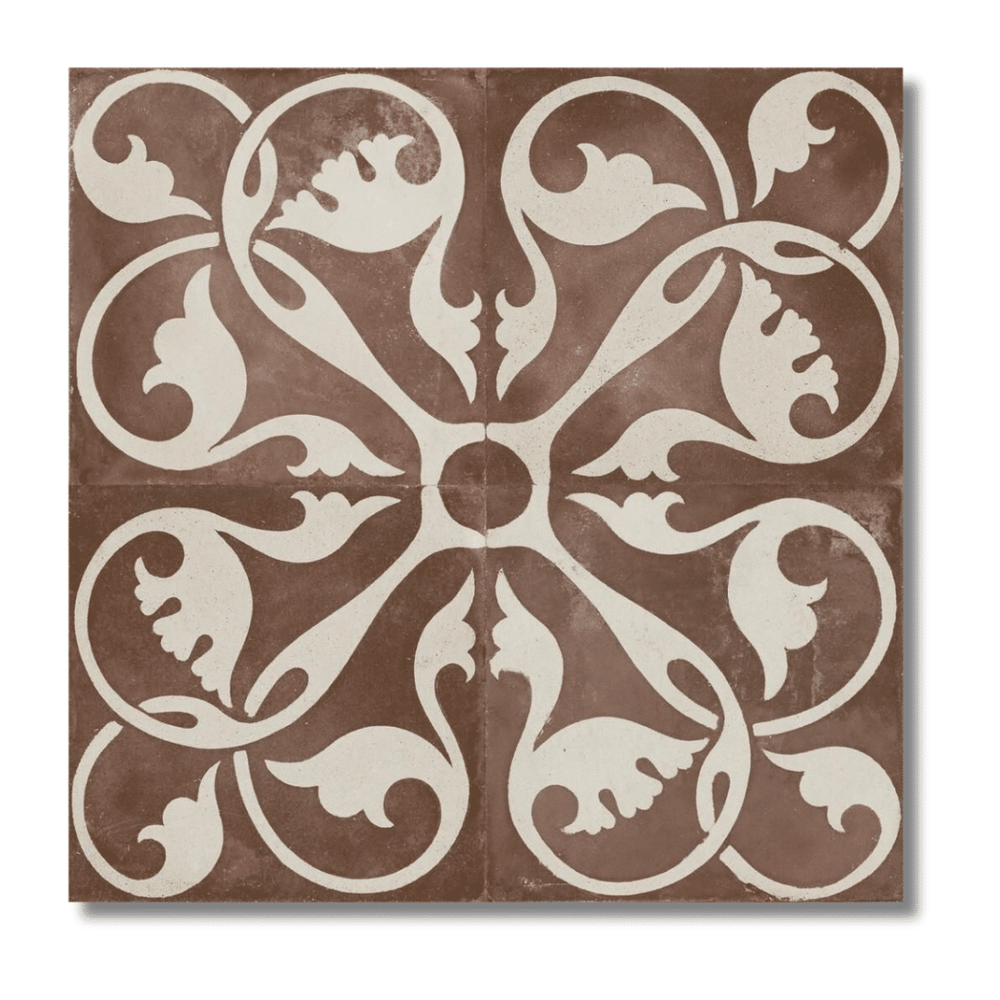 Zayda Mocha red matt ceramic wall and floor tilefor bathroom or hallway