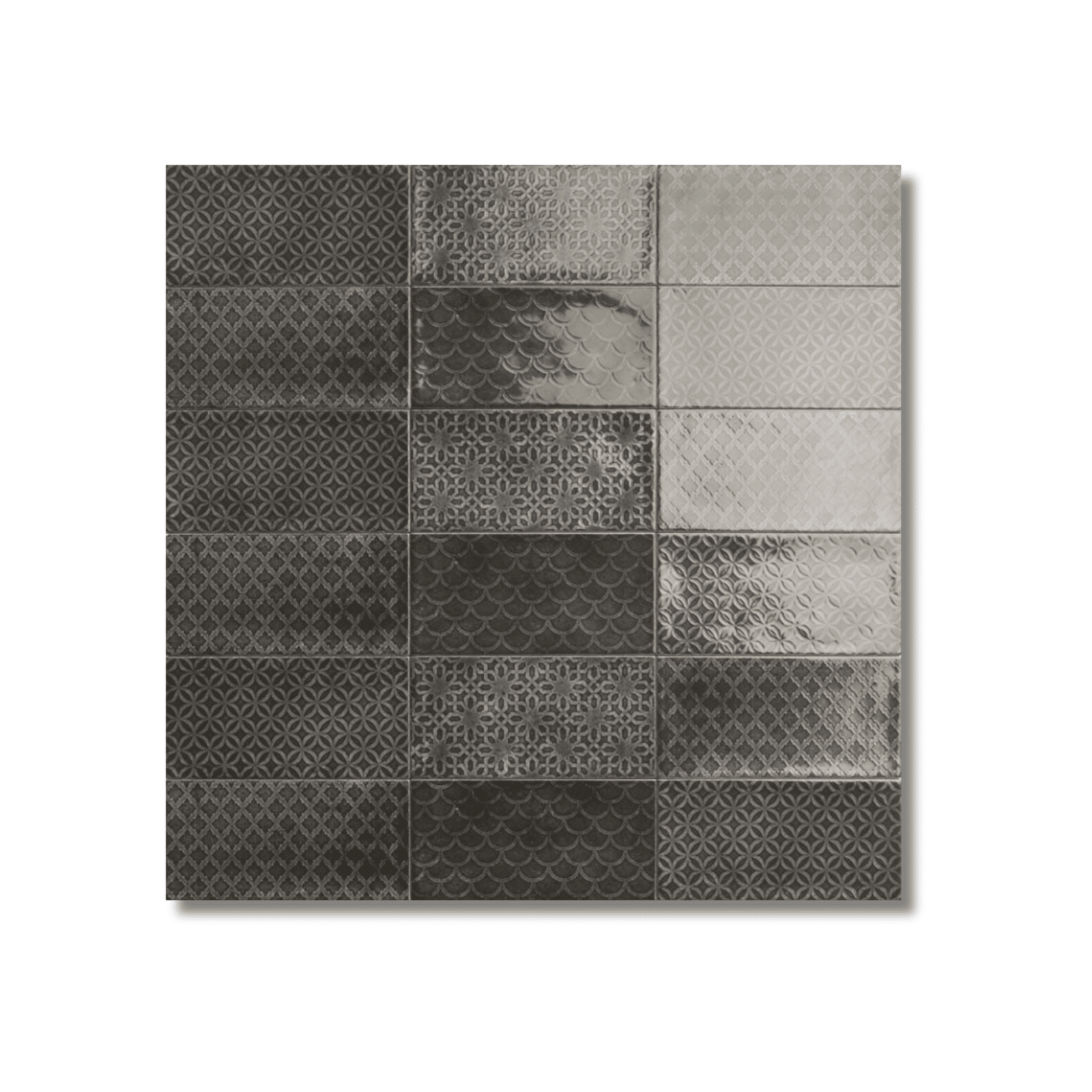 Chiswick Nero Decor wall tile with gloss finish