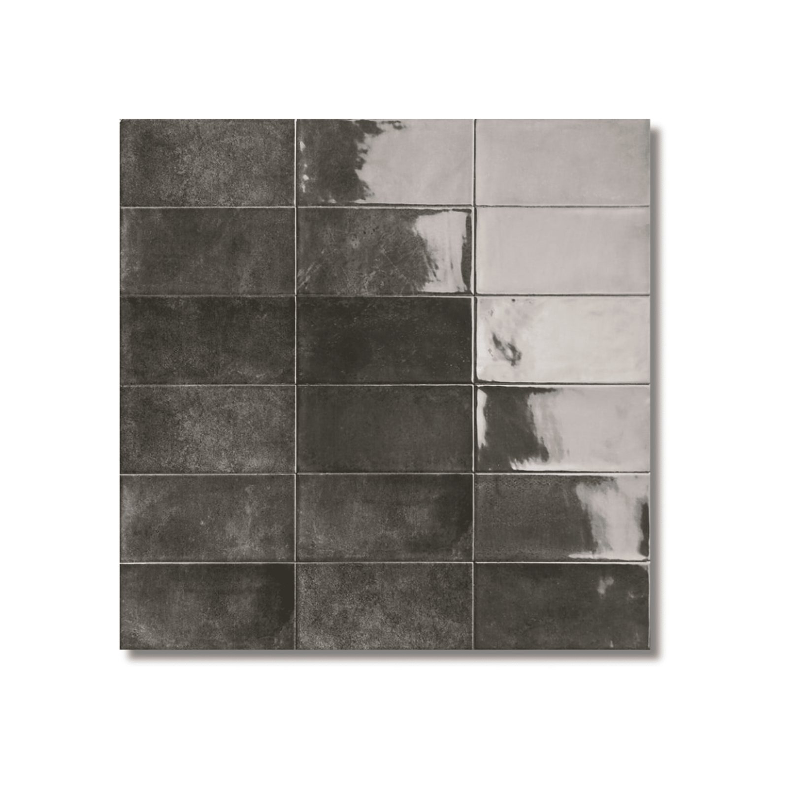 Chiswick Nero gloss ceramic wall tile in black 100x200mm