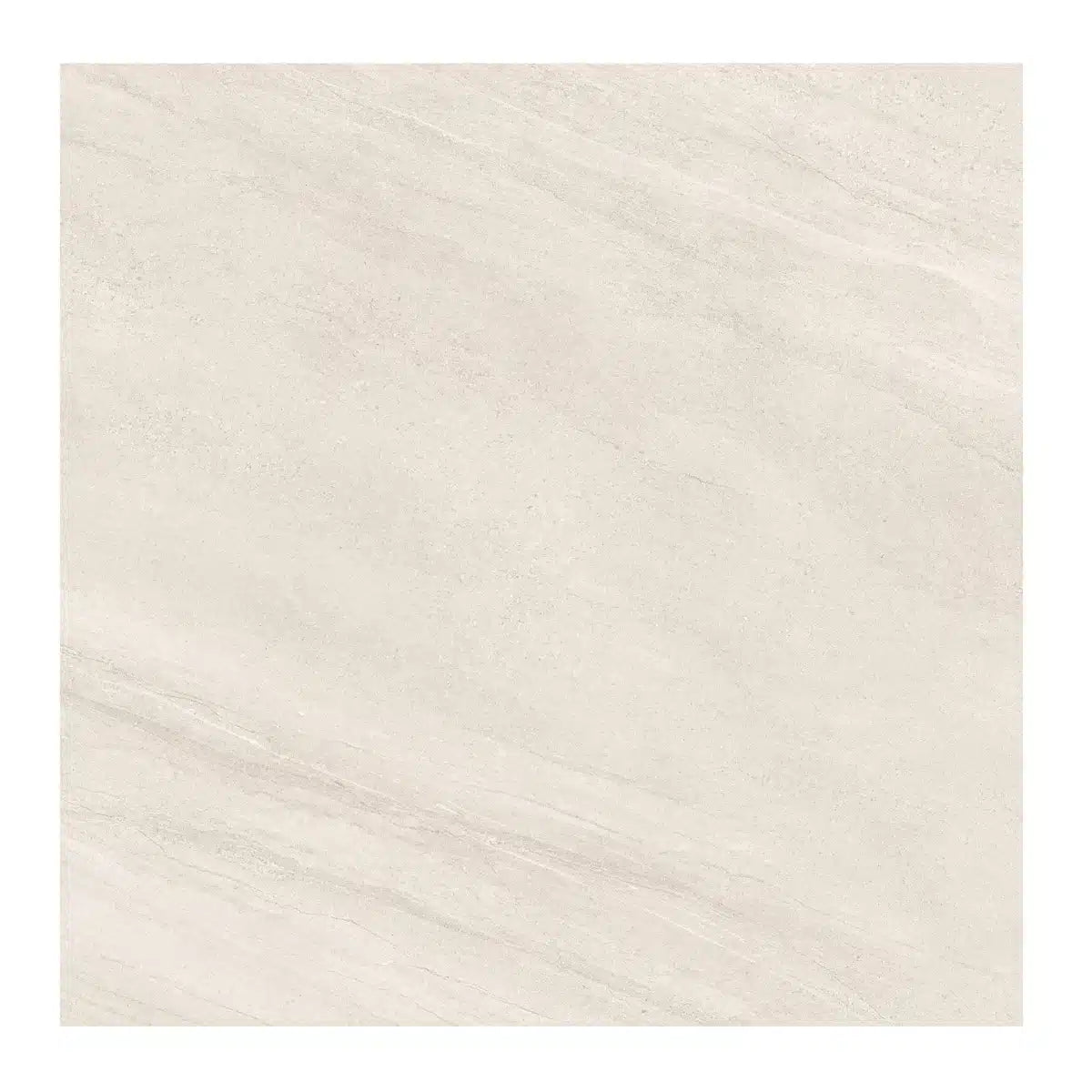 Garner White polished porcelain tile on modern bathroom floor