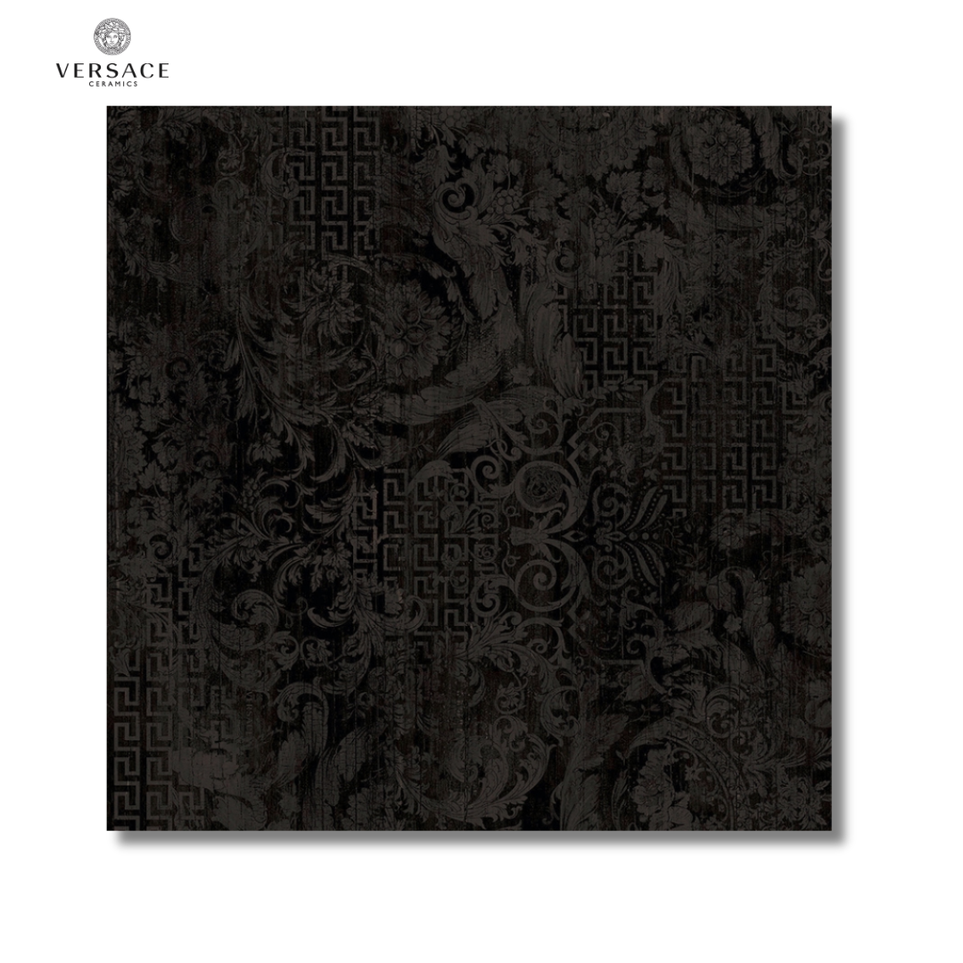 Eterno Carbon Patchwork black ceramic wood effect floor tiles