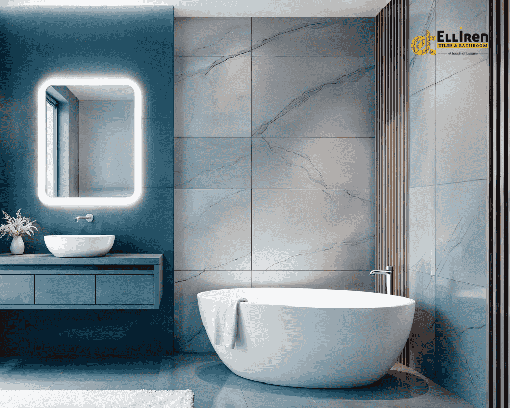 Deep Blue to Soft Teal Modern Bathroom Tile Ideas for UK Homes