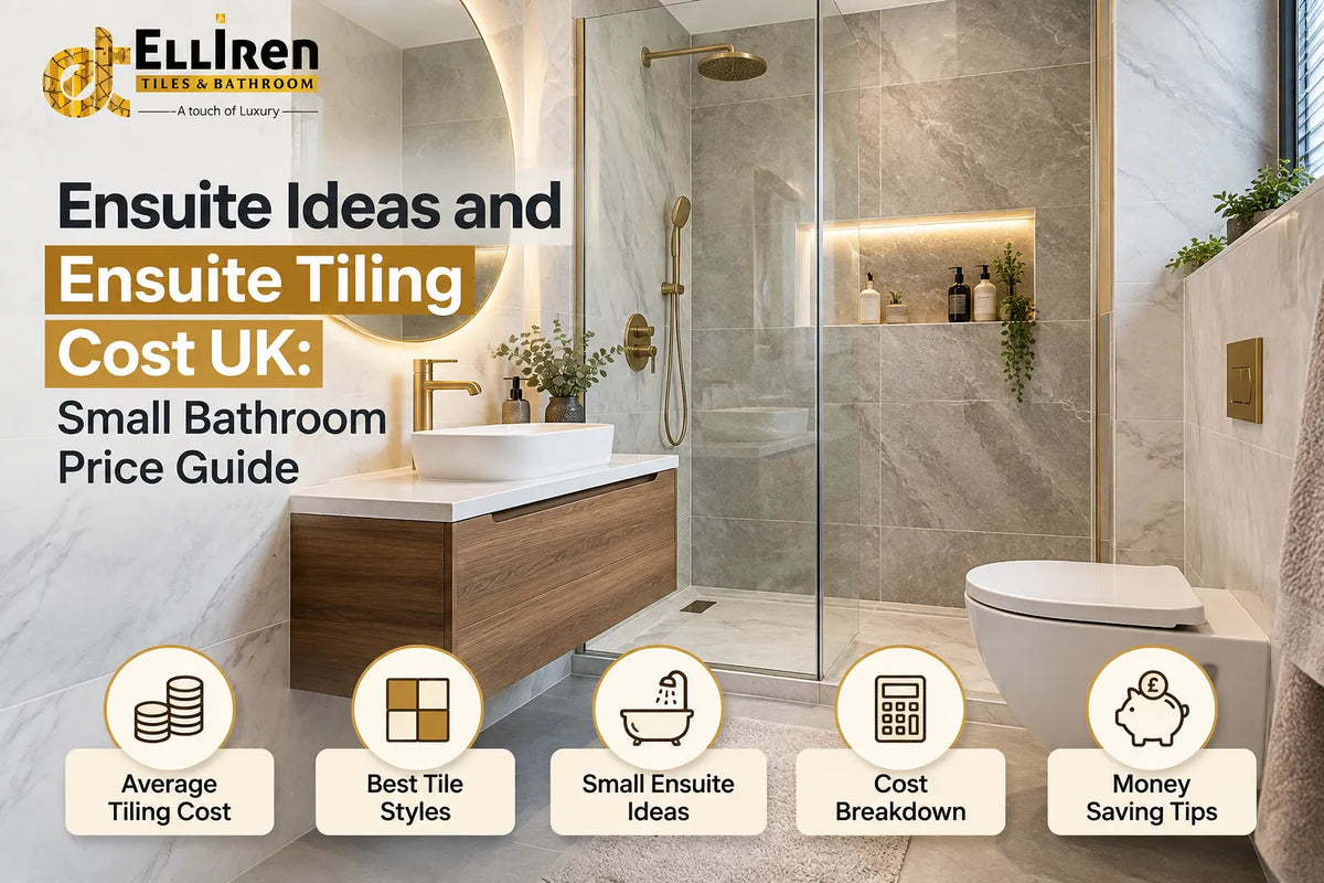 Ensuite ideas and UK tiling cost guide for a small bathroom with stylish tiles and modern fixtures