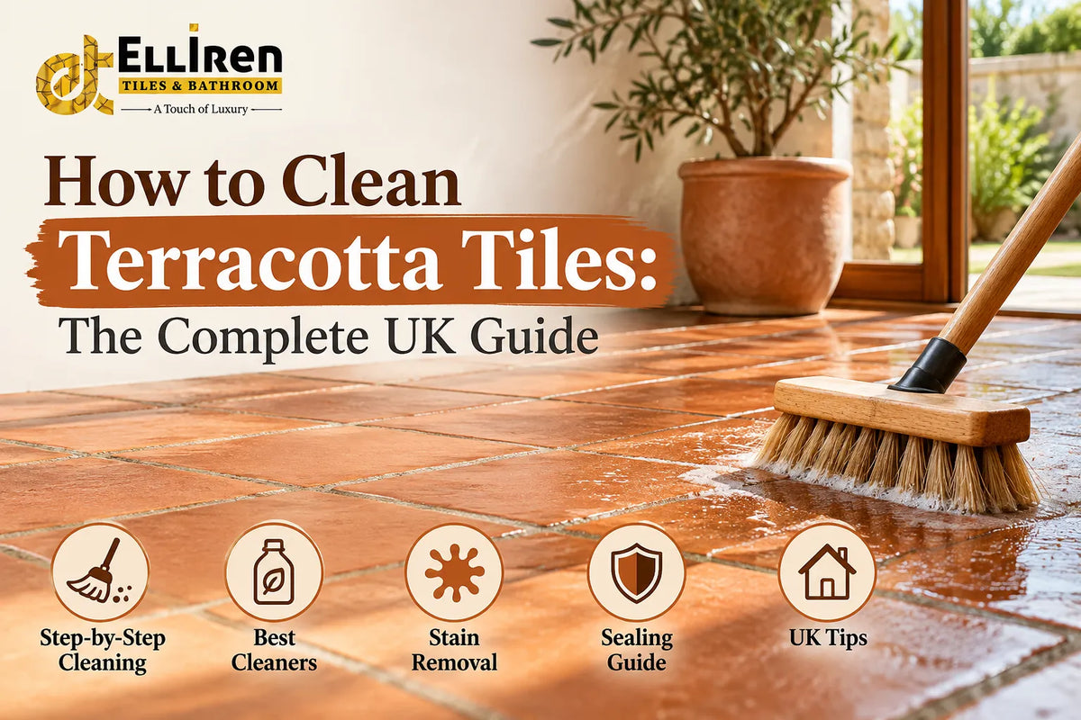 How to clean terracotta tiles with a brush and suitable cleaning methods for UK homes